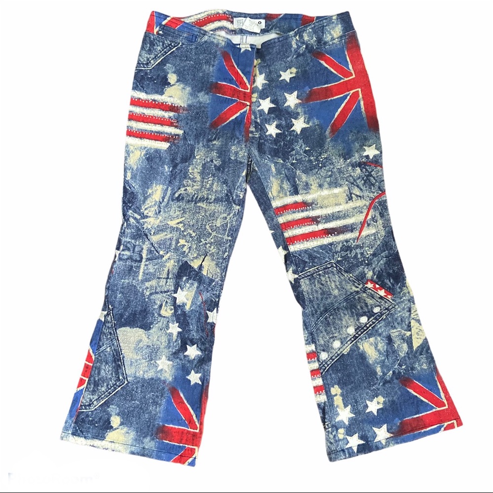 Solo Paris painted capri “mickey” jeans